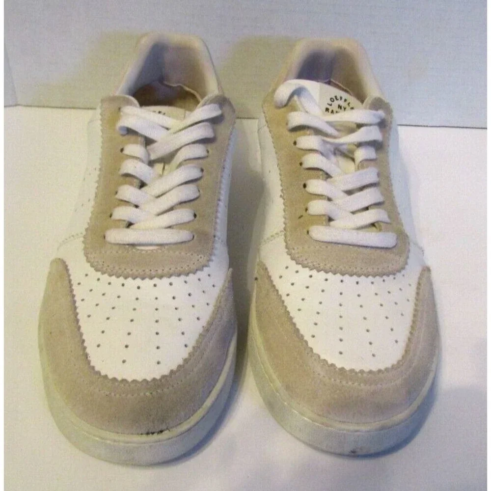 Loeffler NY Randall Keeley Sneakers White Leather Suede Low Top Womens 10